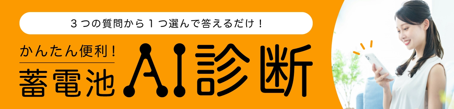 3 つの質問から 1 つ選んで答えるだけ︕かんたん便利︕ AI蓄電池診断